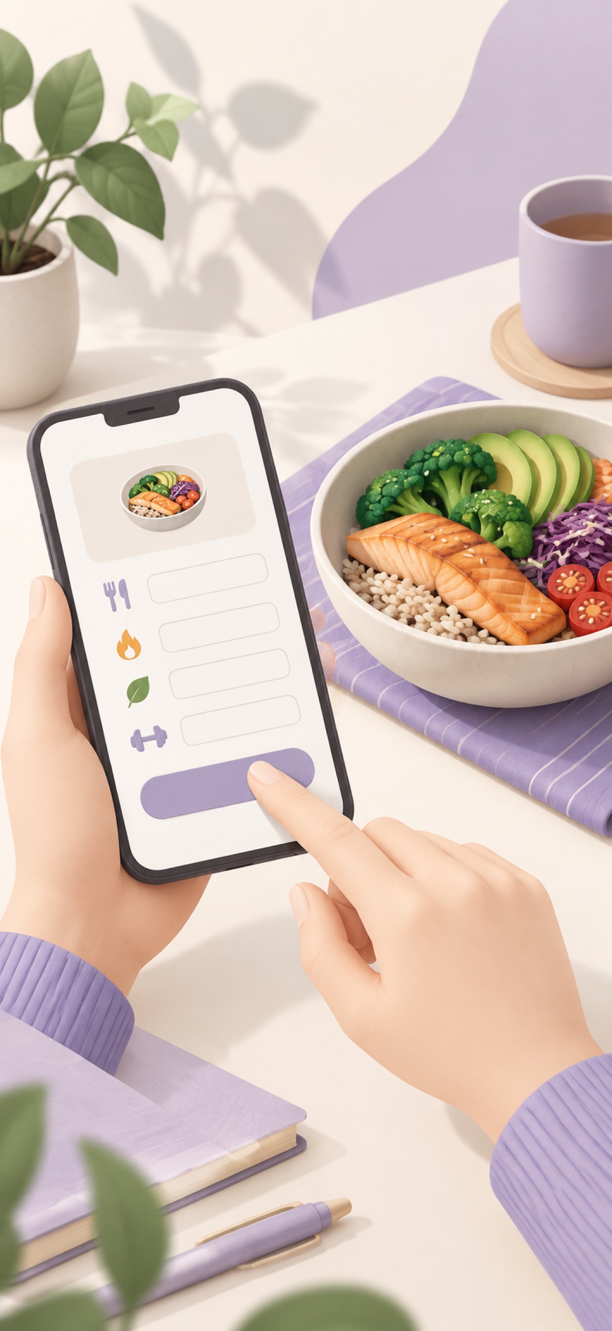 食品を手入力するイラスト